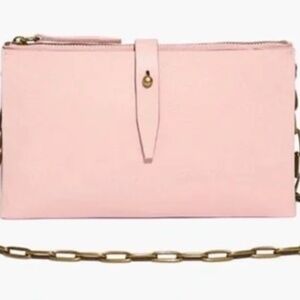 Madewell The Chain Crossbody Bag in Nubuck Leather, Blush Pink